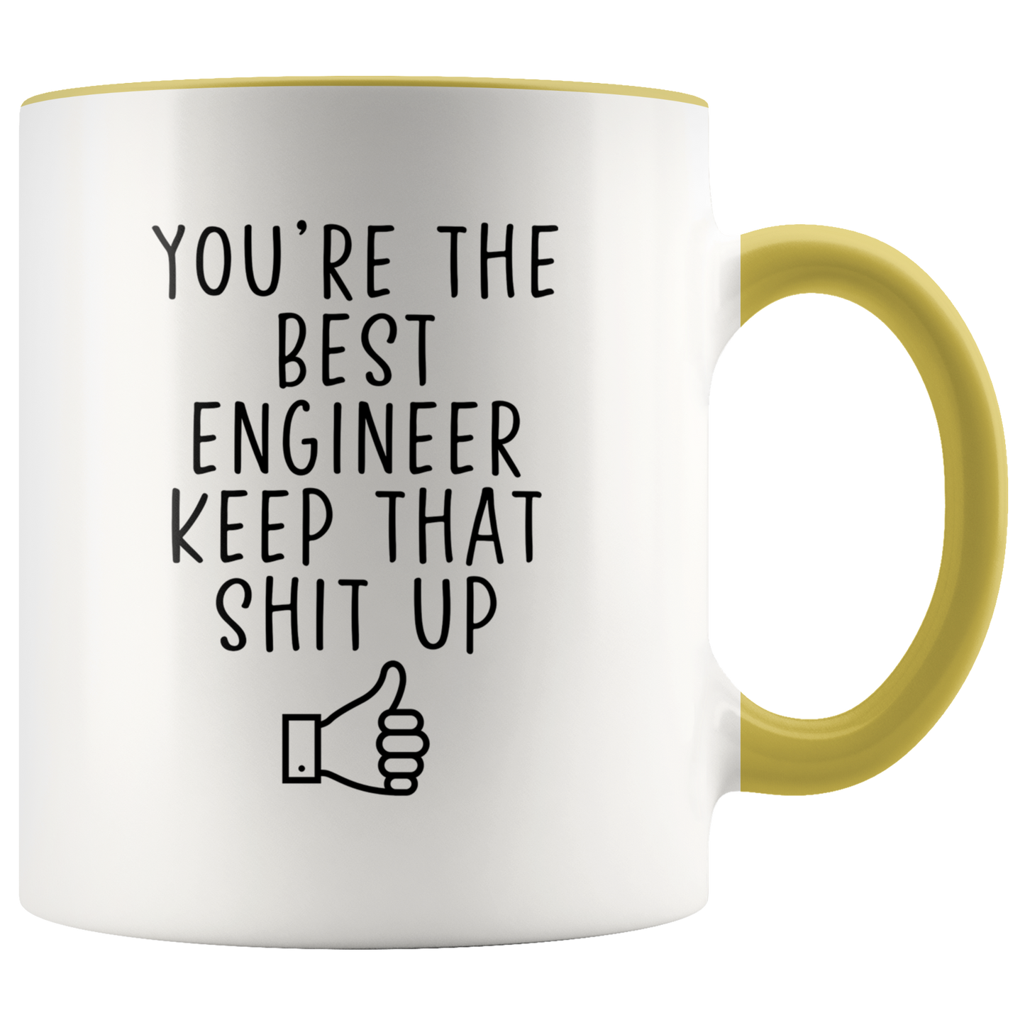 Engineer Gifts, Coffee Mug, Two Tone Accent Cup, Birthday Gift for Men and Women