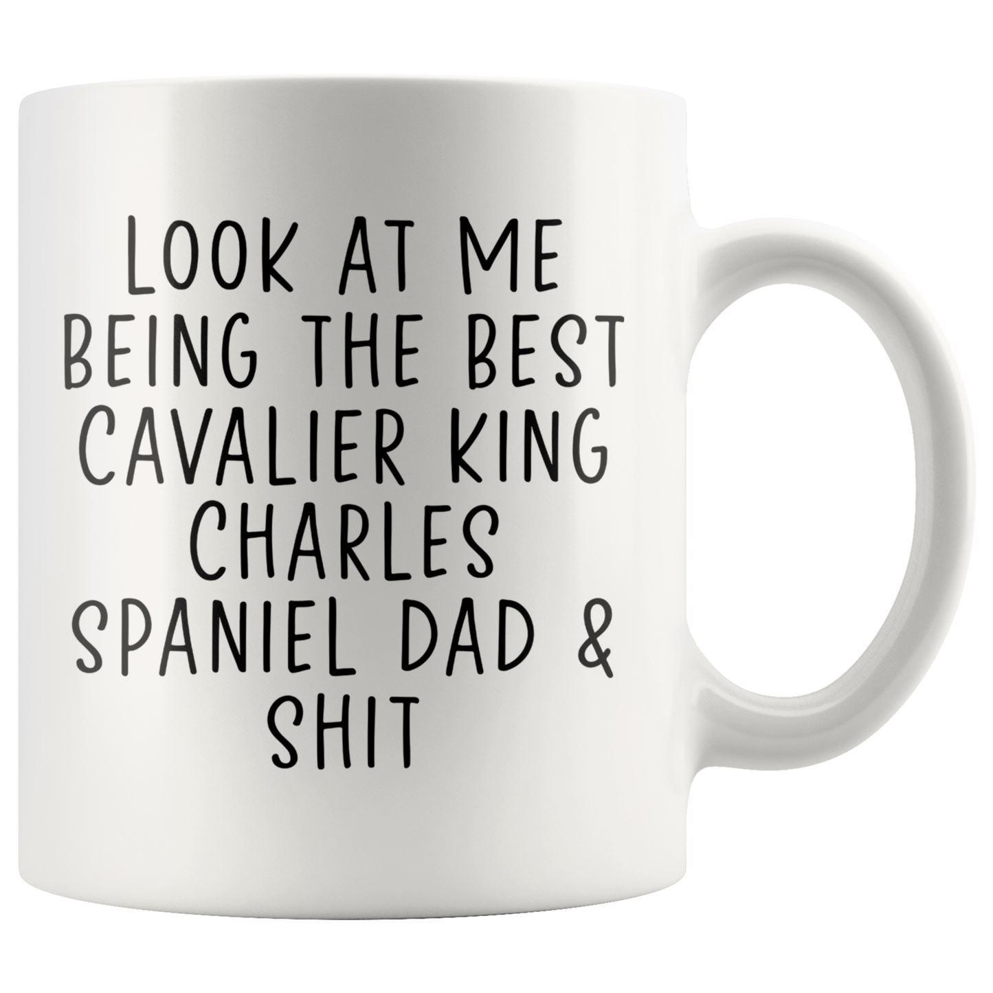 Cavalier King Charles Spaniel Dad Gifts, Coffee Mug, Two Tone Accent Cup, Birthday Gift for Men and Women