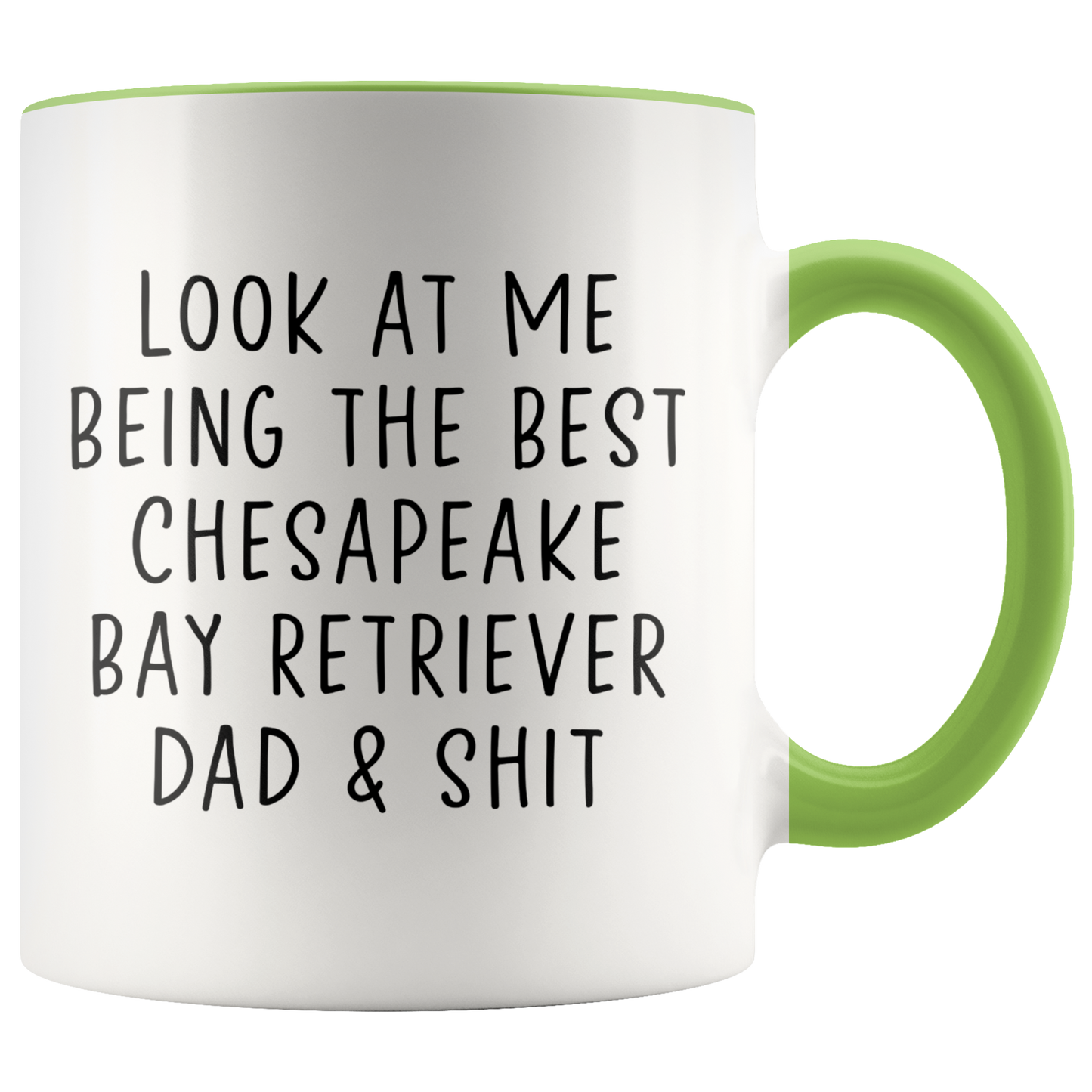 Chesapeake Bay Retriever Dad Gifts, Coffee Mug, Two Tone Accent Cup, Birthday Gift for Men and Women