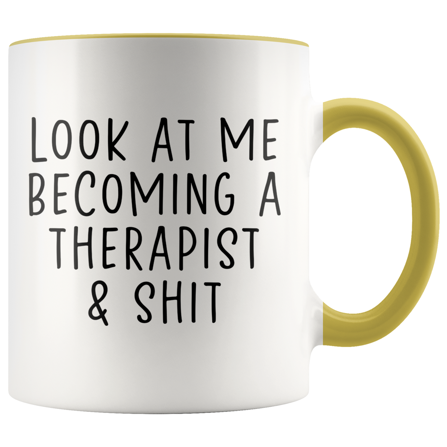 Therapist Gifts, Coffee Mug, Two Tone Accent Cup, Birthday Gift for Men and Women