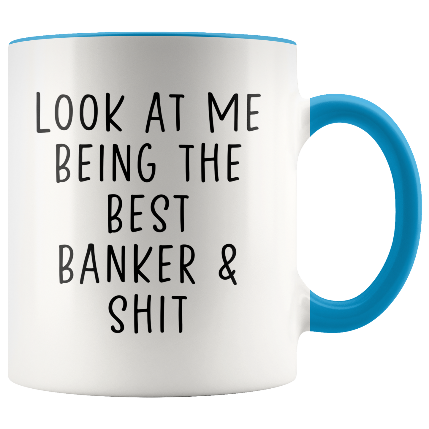 Banker Gifts, Coffee Mug, Two Tone Accent Cup, Birthday Gift for Men and Women