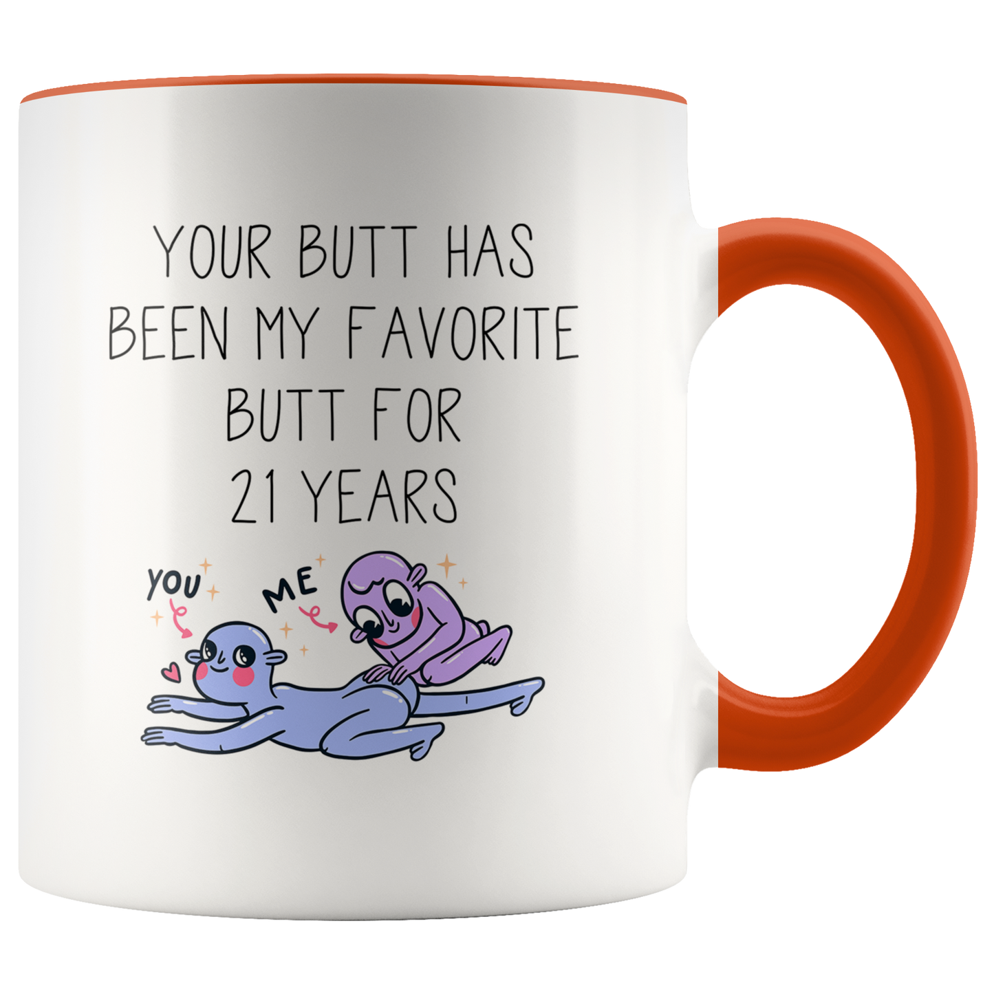 21st Anniversary Gifts, 21 Year Coffee Mug for Husband, Two Tone Accent Cup for Wife, Birthday Gift for Men and Women