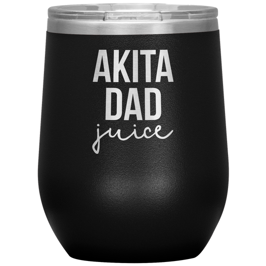 Akita Dad Wine Tumbler, Funny Travel Wine Cup, Birthday Gifts for Men and Women