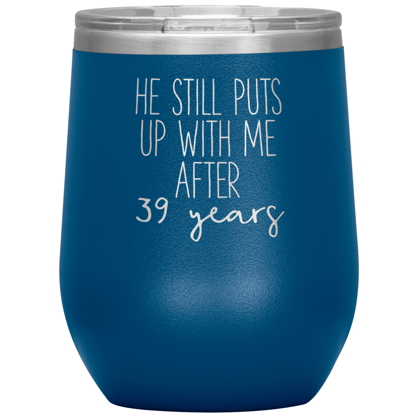 39th Anniversary Wine Tumbler, Gifts, Travel Wine Cup, Birthday Gifts for Men and Women