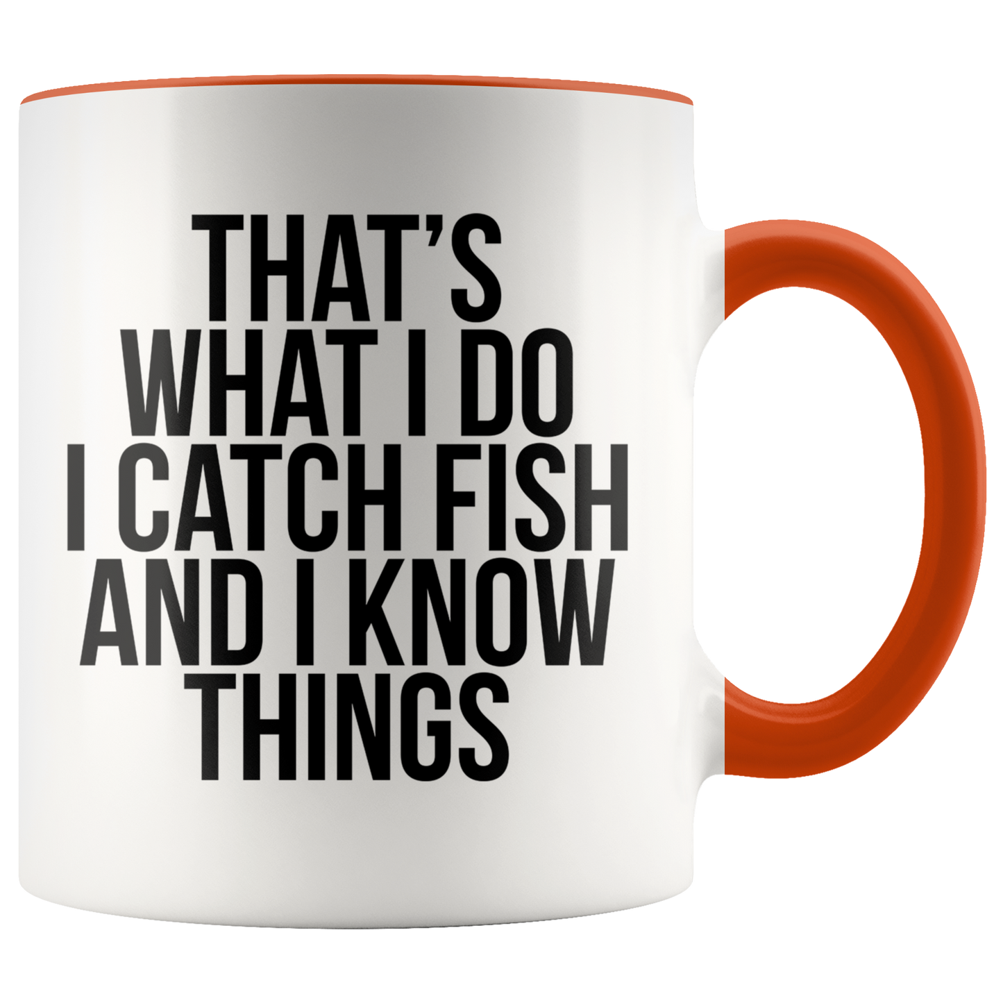 Fishing Gifts, Fisherman Coffee Mug, Two Tone Accent Cup, Birthday Gift for Men and Women