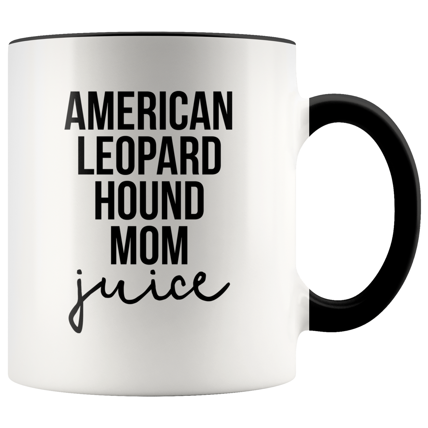 American Leopard Hound Mom Gifts, Coffee Mug, Two Tone Accent Cup, Birthday Gift for Men and Women