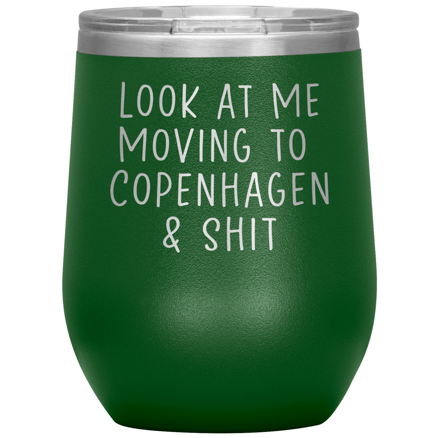 Moving to Copenhagen Denmark Wine Tumbler, Funny Moving Away Gifts, Housewarming Travel Wine Cup, Birthday Gifts for Men and Women