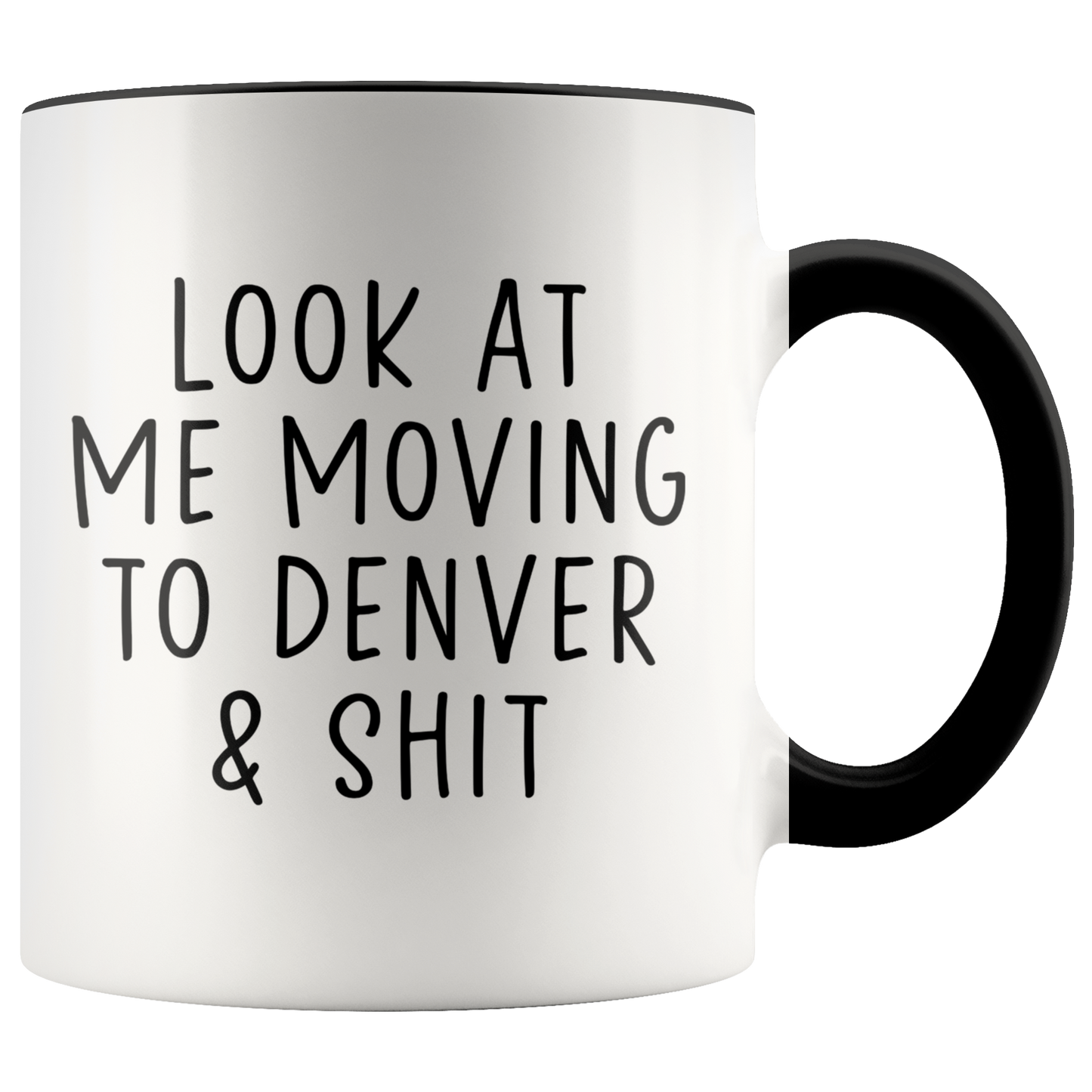 Moving to Denver Gifts, Colorado Coffee Mug, Two Tone Accent Cup, Birthday Gift for Men and Women