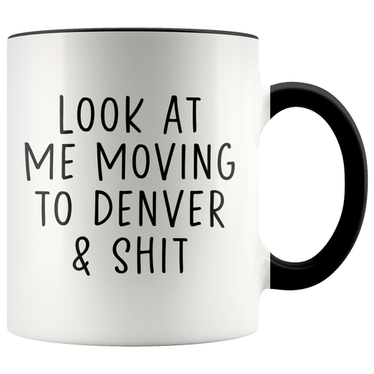 Moving to Denver Gifts, Colorado Coffee Mug, Two Tone Accent Cup, Birthday Gift for Men and Women