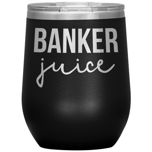 Banker Wine Tumbler, Funny Gifts, Travel Wine Cup, Birthday Gifts for Men and Women