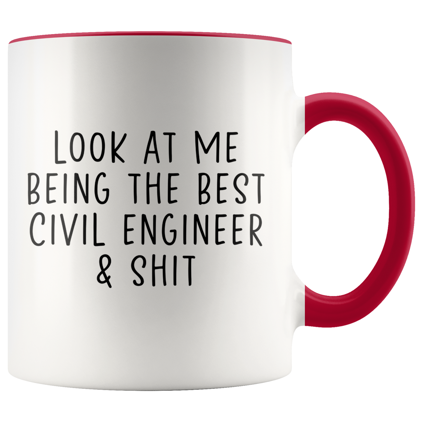 Civil engineer Gifts, Coffee Mug, Two Tone Accent Cup, Birthday Gift for Men and Women