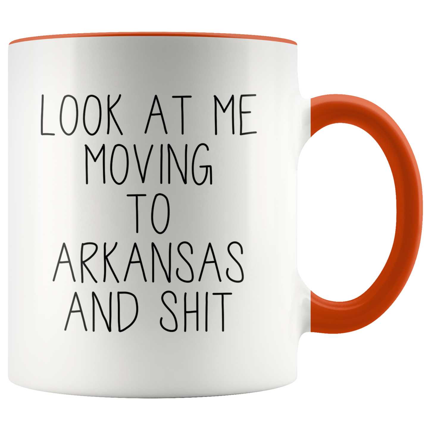 Moving to Arkansas Gifts, Moving Away Coffee Mug, Two Tone Accent Cup, Birthday Gift for Men and Women