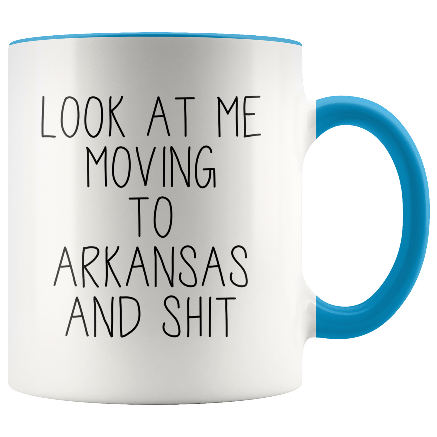 Moving to Arkansas Gifts, Moving Away Coffee Mug, Two Tone Accent Cup, Birthday Gift for Men and Women