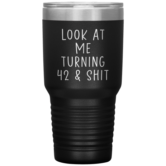 42e anniversaire Tumbler, 42e anniversaire des cadeaux, voyage de café, cadeaux d'anniversaire pour hommes et femmes