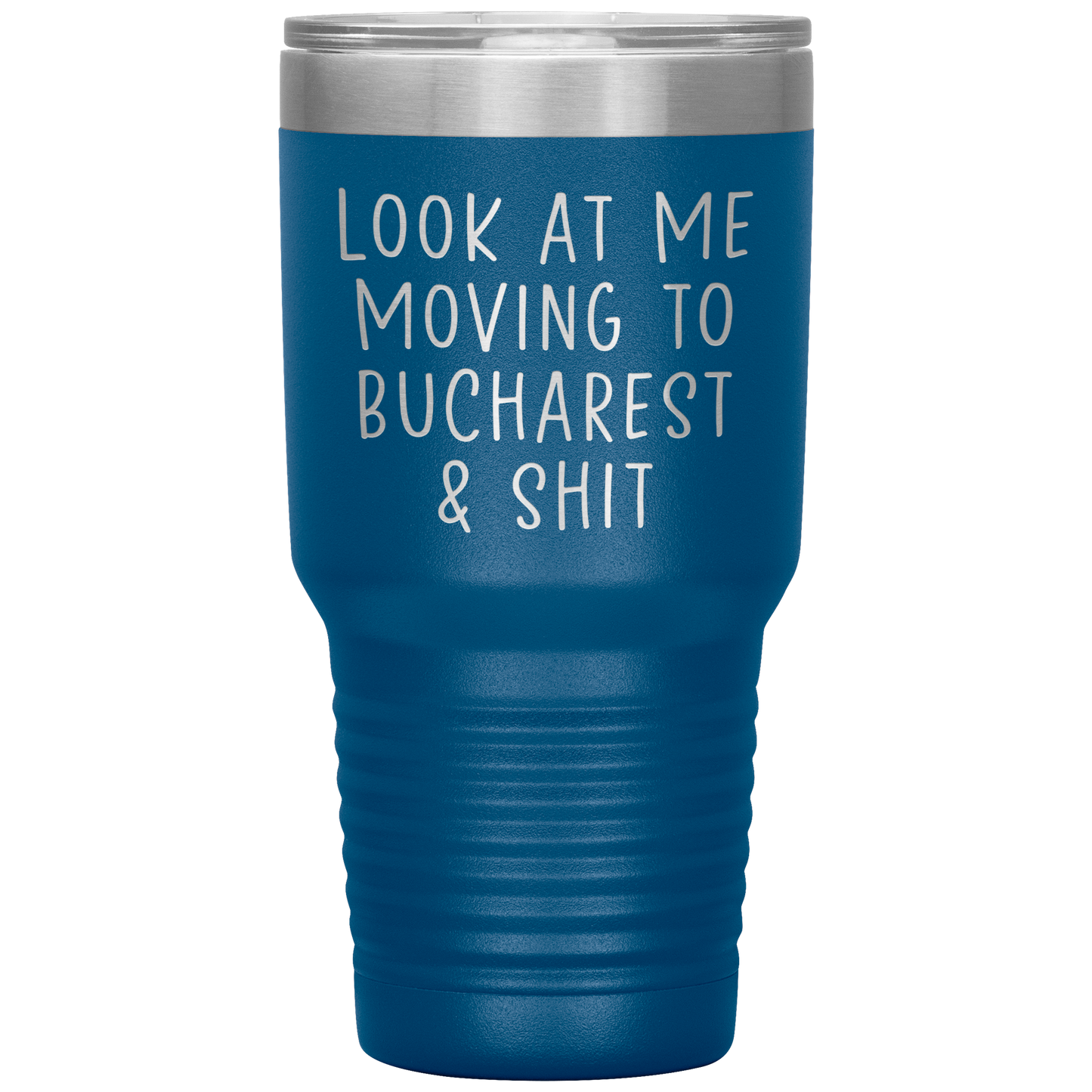 Moving to Bucharest Romania Tumbler, Funny Travel Coffee Mug, Birthday Gifts for Men and Women