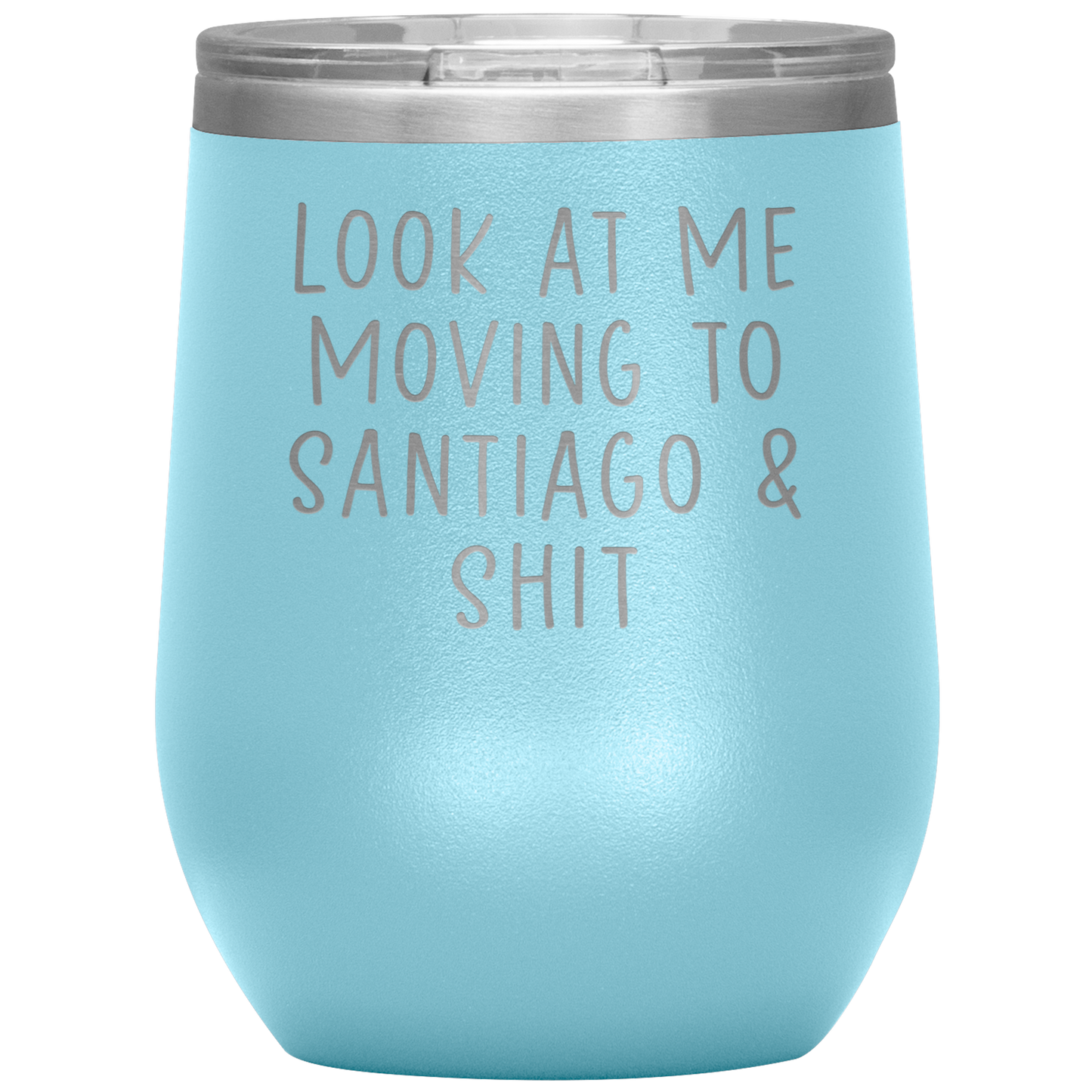 Moving to Santiago Chile Wine Tumbler, Funny Travel Wine Cup, Birthday Gifts for Men and Women