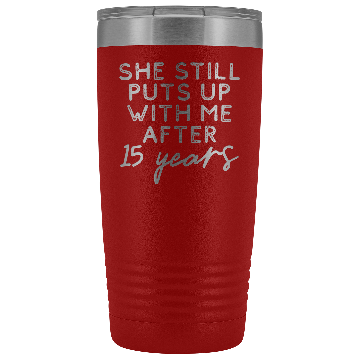 15th Anniversary Gift 15 Year Wedding Anniversary Coffee Mug Funny Husband Tumbler Gifts for Him Crystal Anniversary for Men Cup