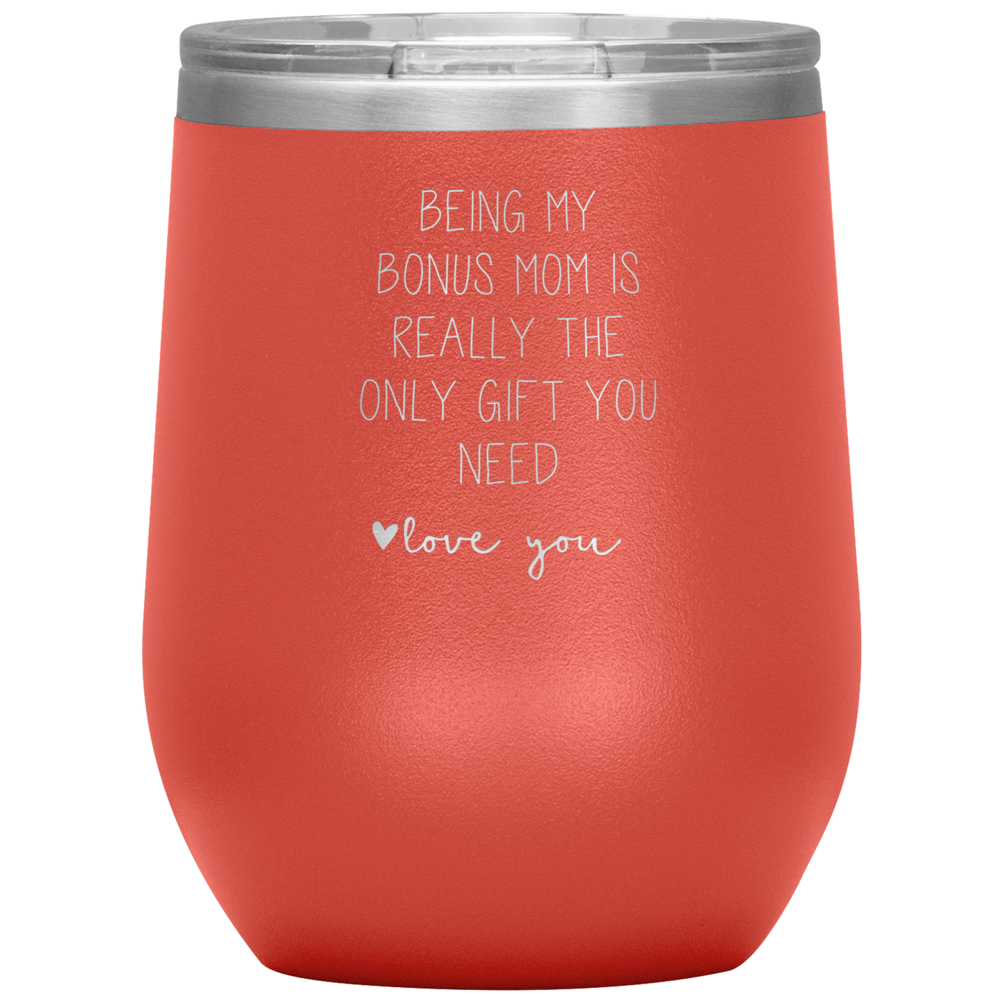 Bonus Mom Wine Tumbler, Bonus Mom Gifts, Travel Wine Cup, Birthday Gifts for Men and Women