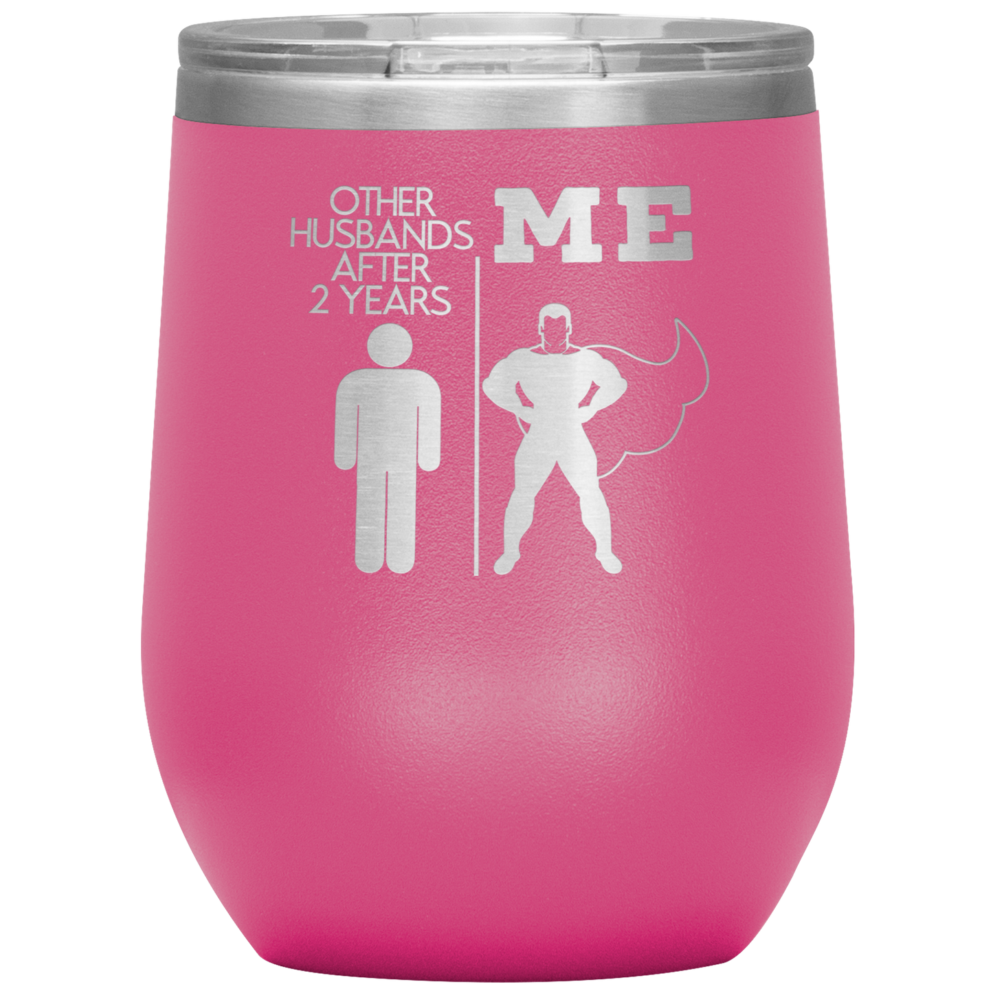 2nd Anniversary Wine Tumbler, 2nd Anniversary Gifts, Travel Wine Cup, Birthday Gifts for Men and Women