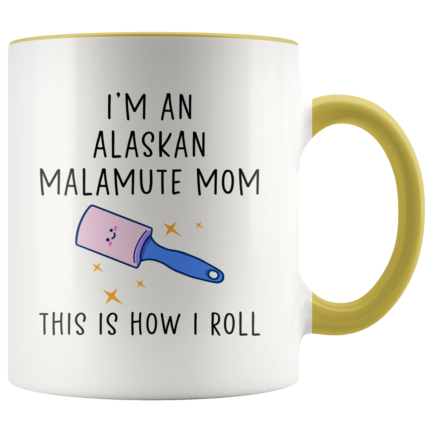 Alaskan Malamute Mom Gifts, Coffee Mug, Two Tone Accent Cup, Birthday Gift for Men and Women