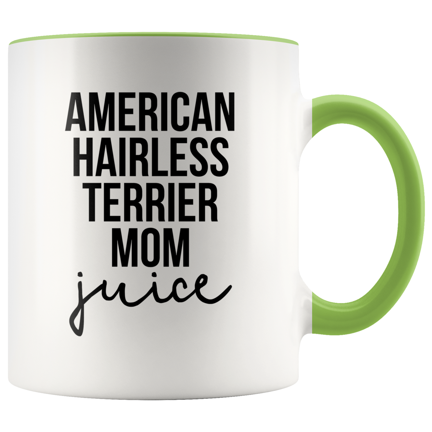 American Hairless Terrier Mom Gifts, American Hairless Terrier Mom Coffee Mug, Two Tone Accent Cup, Birthday Gift for Men and Women