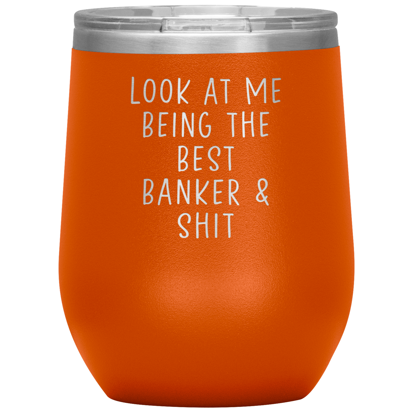 Banker Wine Tumbler, Funny Gifts, Travel Wine Cup, Birthday Gifts for Men and Women