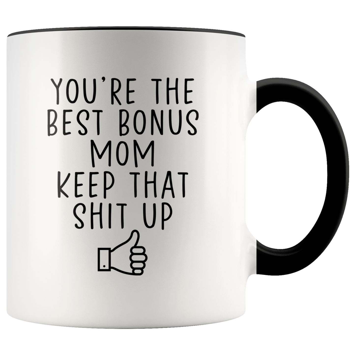 Bonus mom Gifts, Stepmom Coffee Mug, Two Tone Accent Cup, Birthday Gift for Men and Women