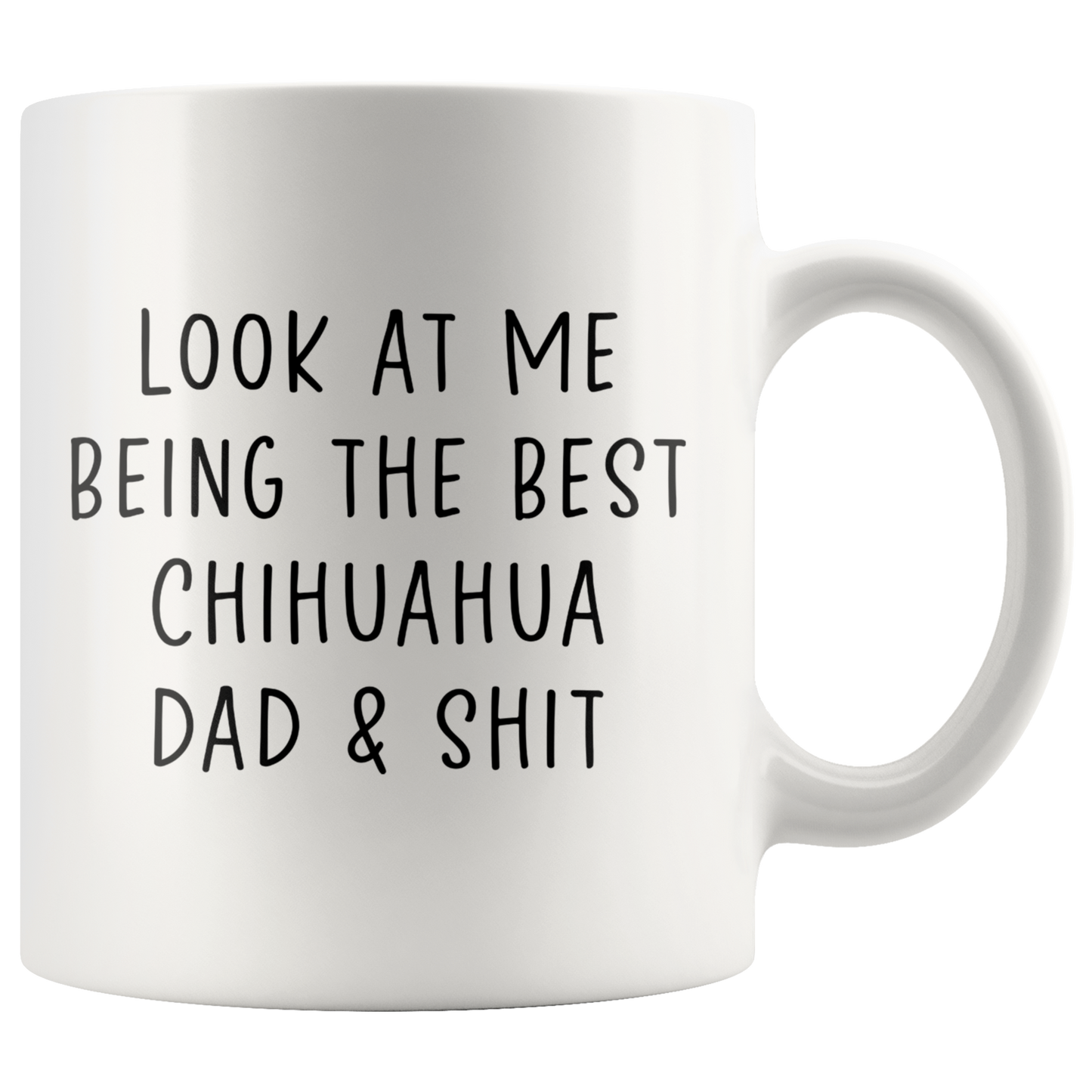 Chihuahua Dad Gifts, Coffee Mug, Two Tone Accent Cup, Birthday Gift for Men and Women