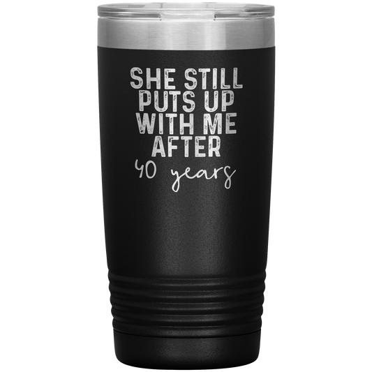 40th Anniversary Gifts for Husband, Coffee Mug, Tumbler, Birthday Gifts for Men and Women