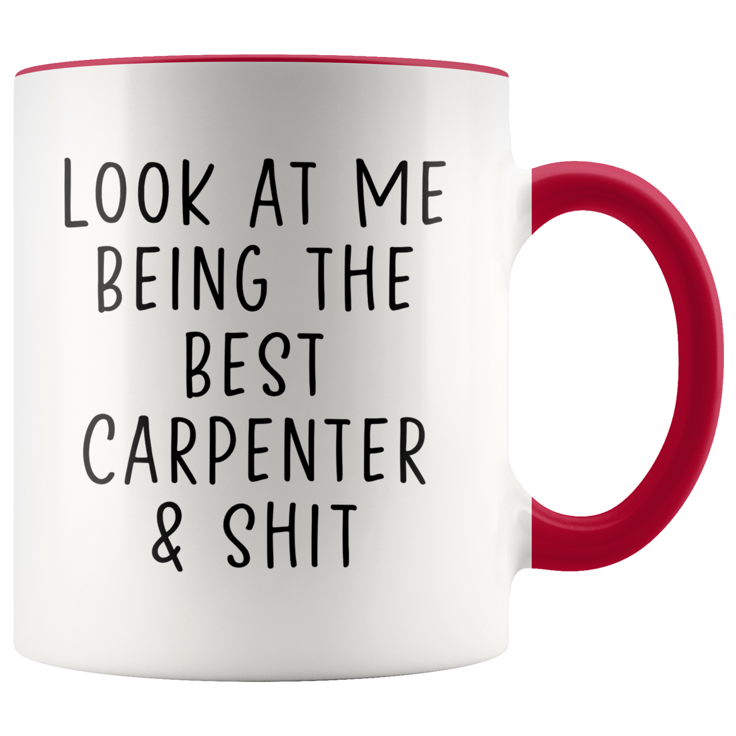 Carpenter Gifts, Coffee Mug, Two Tone Accent Cup, Birthday Gift for Men and Women