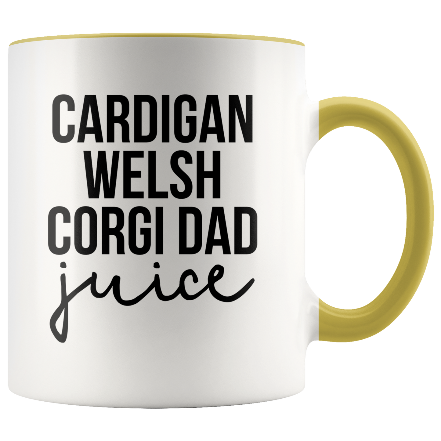 Cardigan Welsh Corgi Dad Gifts, Coffee Mug, Two Tone Accent Cup, Birthday Gift for Men and Women