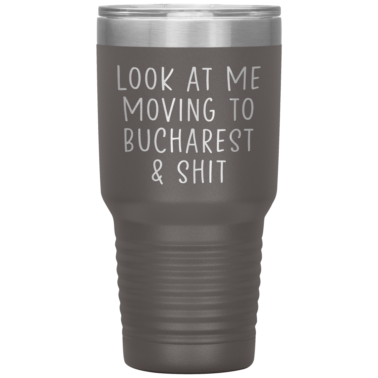 Moving to Bucharest Romania Tumbler, Funny Travel Coffee Mug, Birthday Gifts for Men and Women