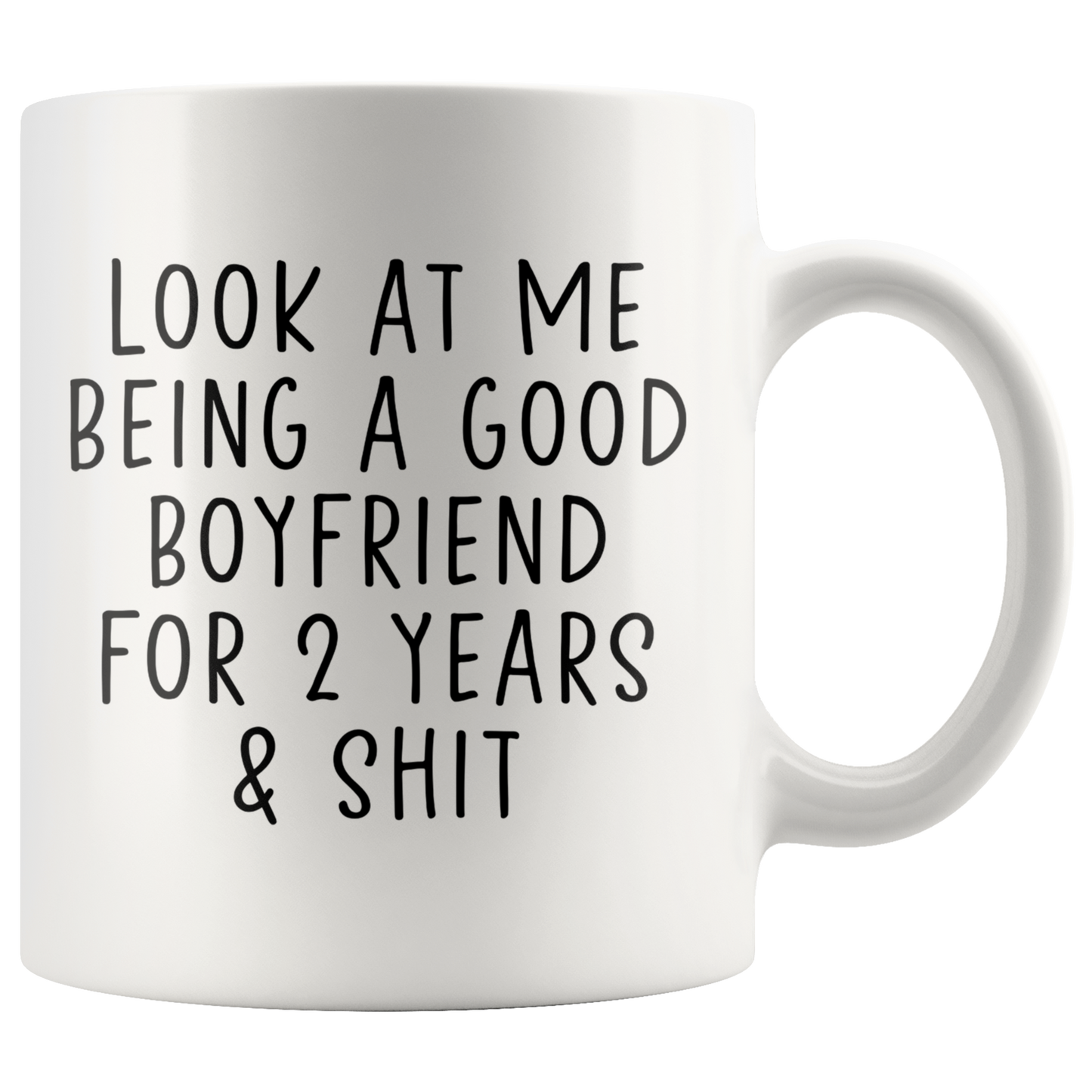 2 Years Dating Boyfriend Gifts, BF Coffee Mug, Two Tone Accent Cup, Birthday Gift for Men and Women