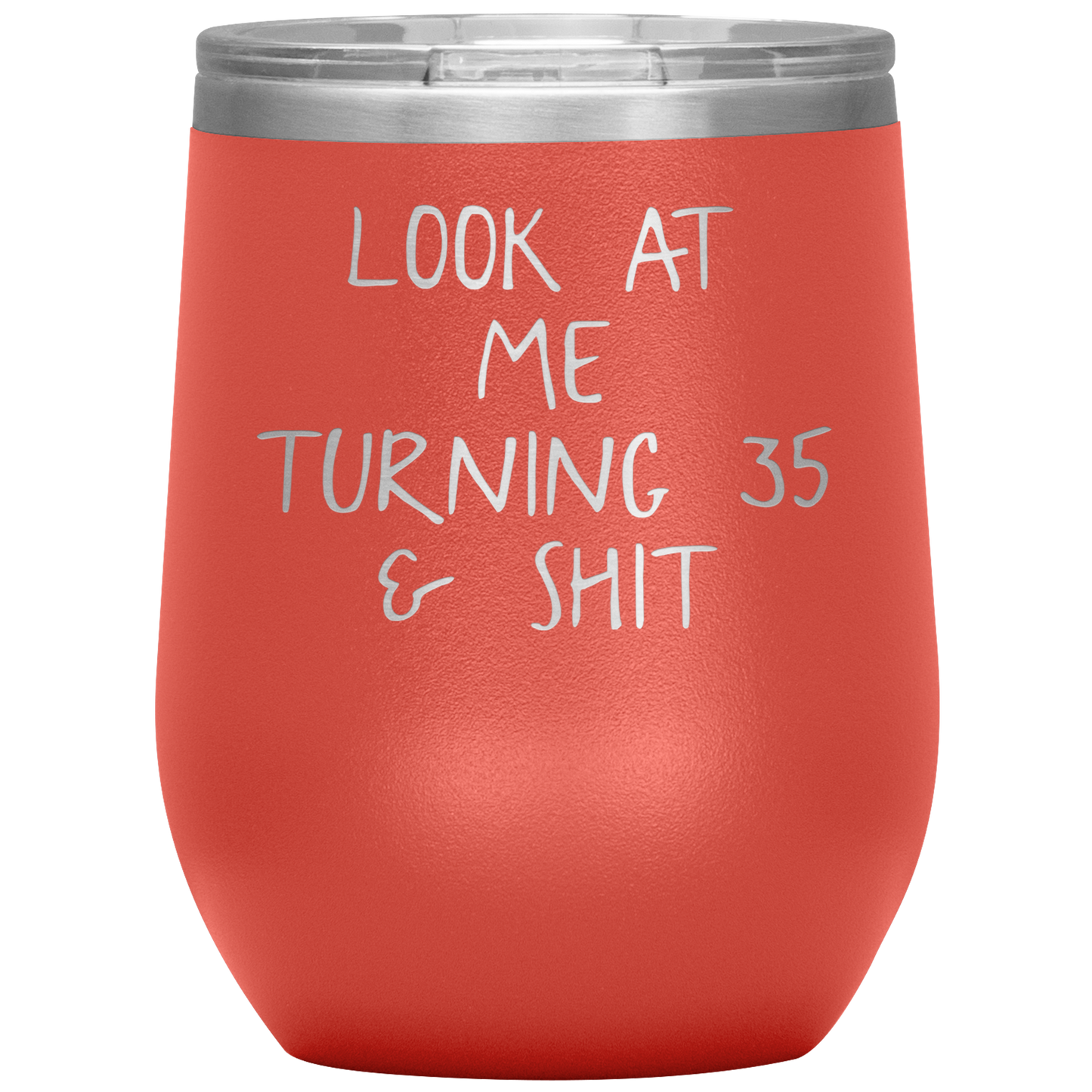 35th Birthday Wine Tumbler, 35th Birthday Gifts, Travel Wine Cup, Birthday Gifts for Men and Women