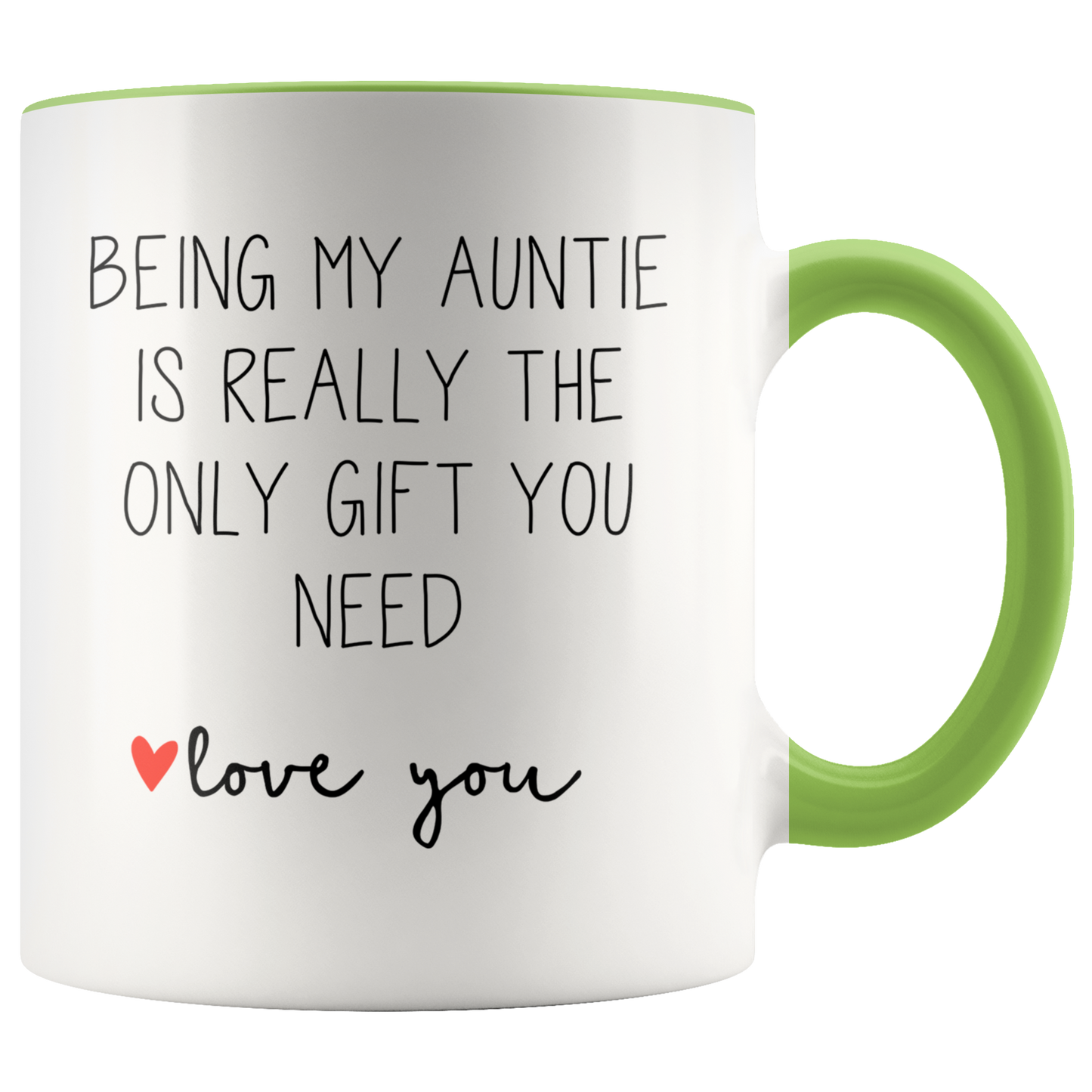 Auntie Gifts, Coffee Mug, Two Tone Accent Cup, Birthday Gift for Men and Women