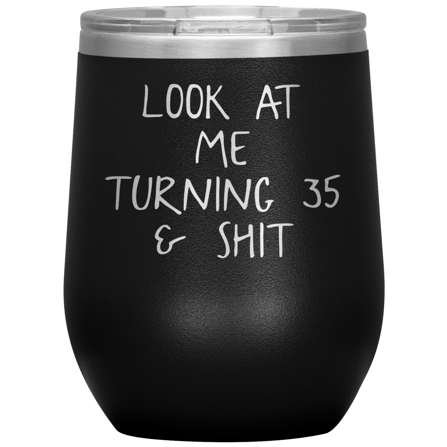 35th Birthday Wine Tumbler, 35th Birthday Gifts, Travel Wine Cup, Birthday Gifts for Men and Women