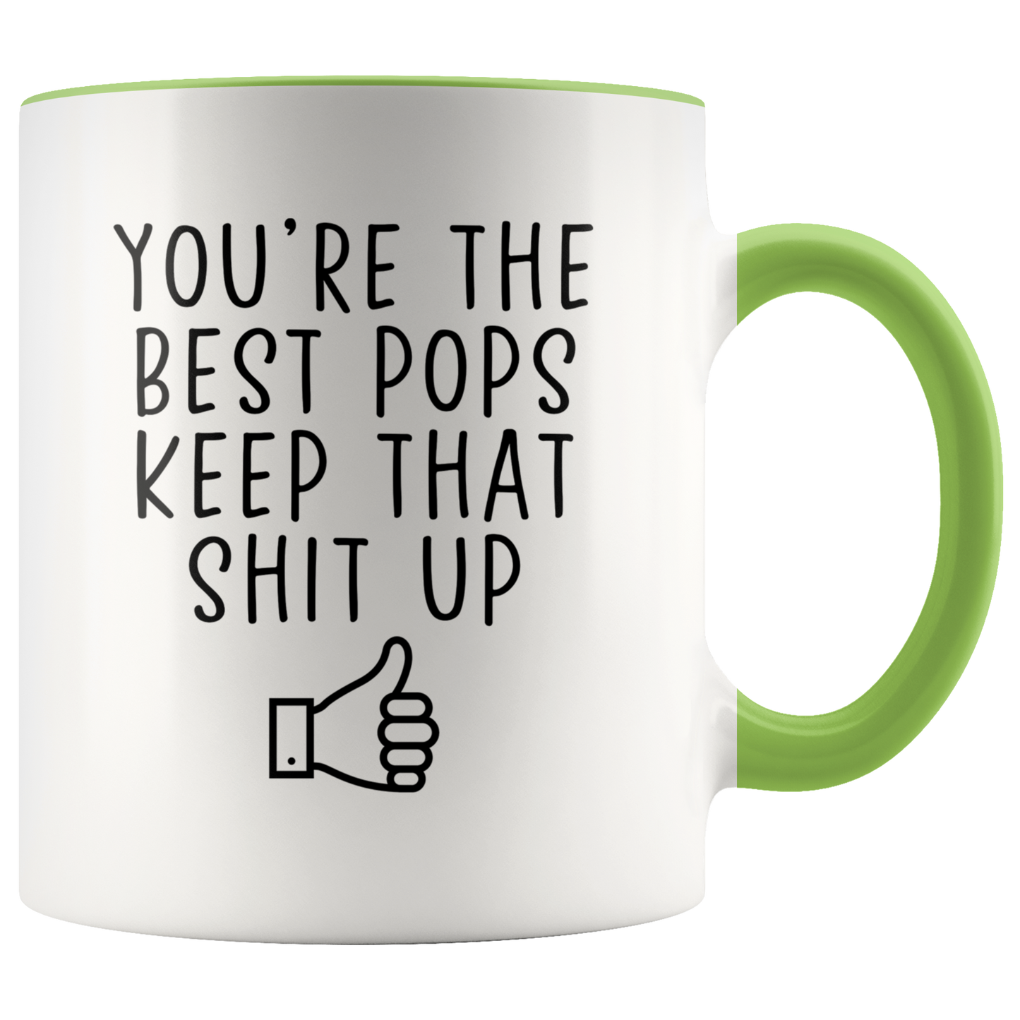 Pops Gifts, Coffee Mug, Two Tone Accent Cup, Birthday Gift for Men and Women