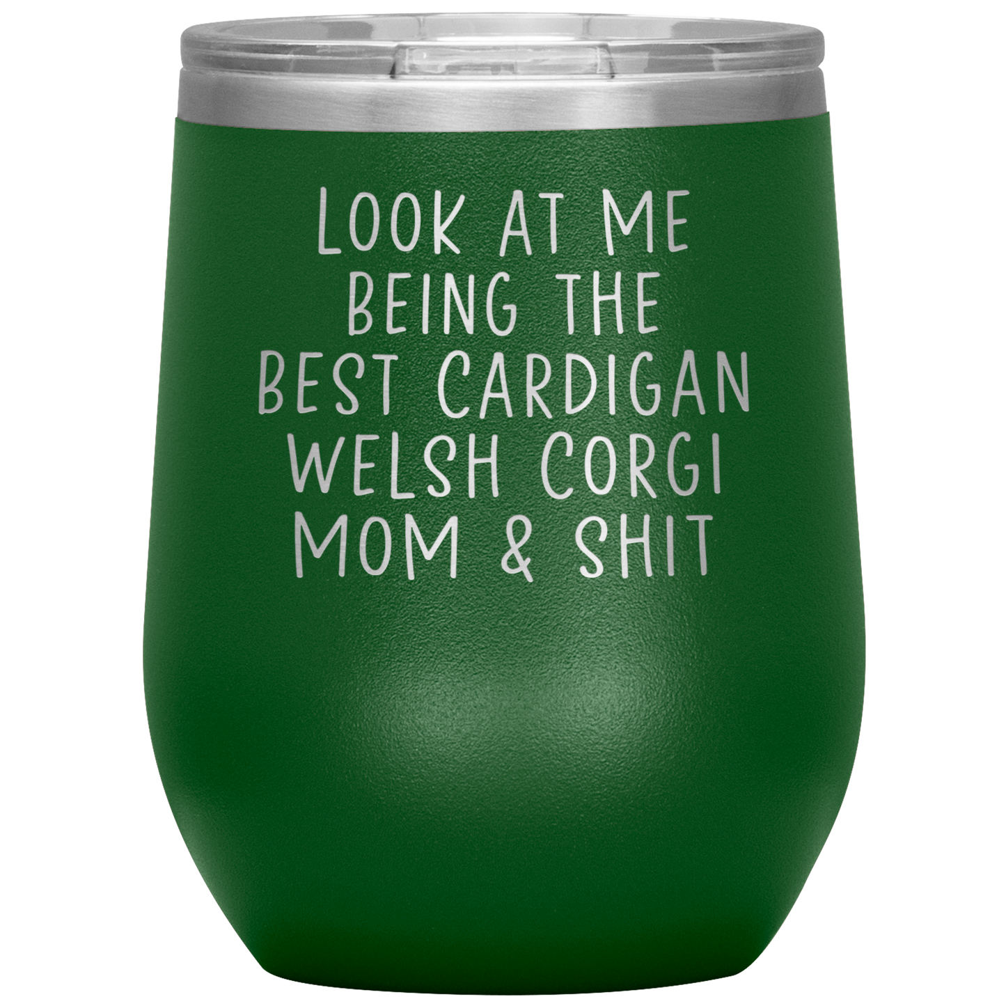 Cardigan Welsh Corgi MoM Wine Tumbler, Funny Gifts, Travel Wine Cup, Birthday Gifts for Men and Women