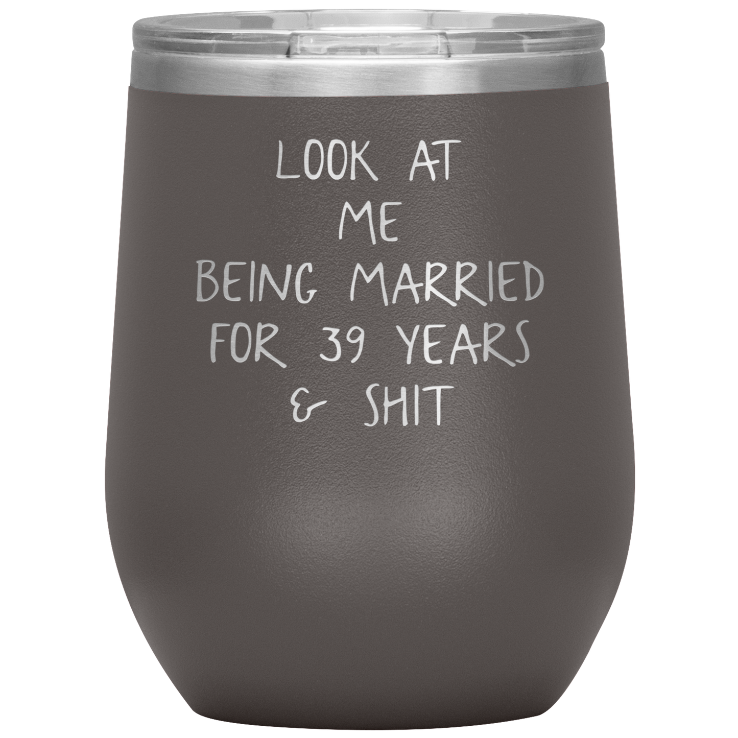 39th Anniversary Wine Tumbler, Gifts, Travel Wine Cup, Birthday Gifts for Men and Women