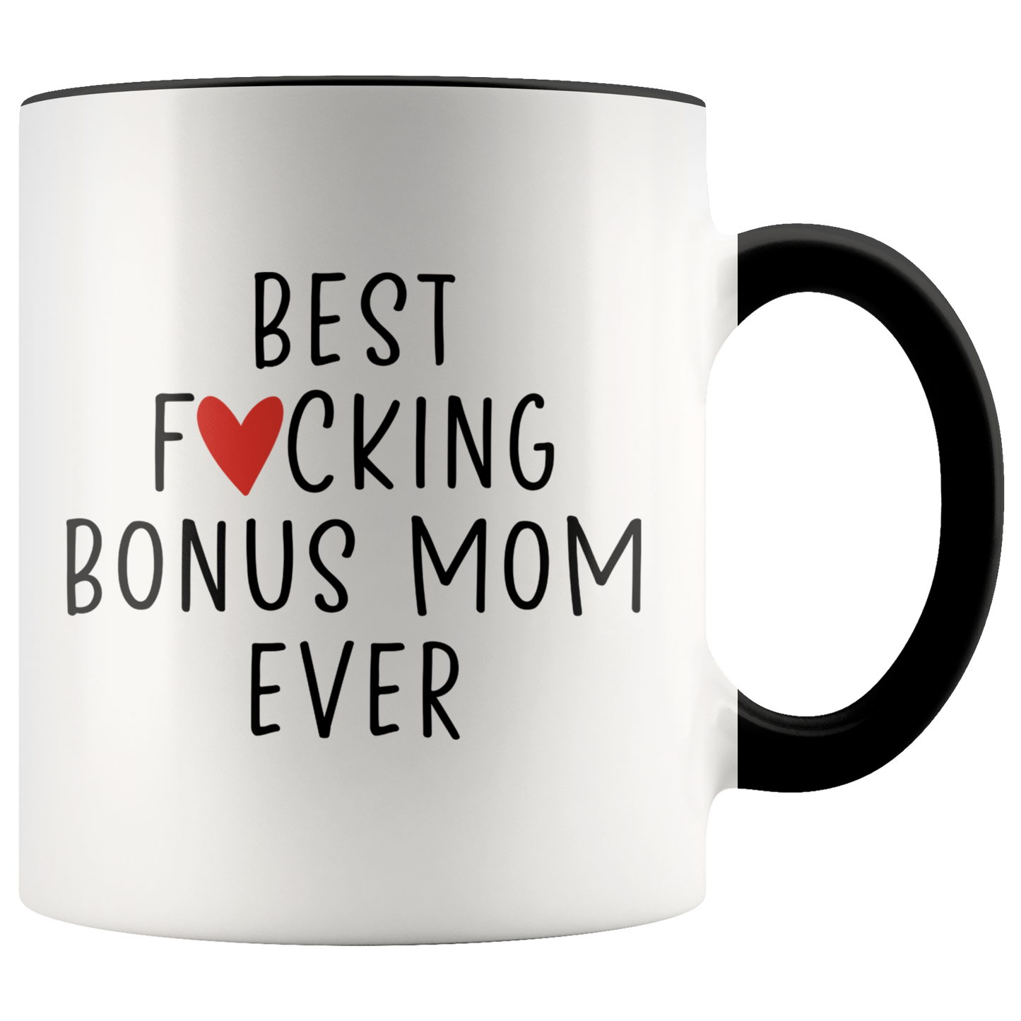 Bonus Mom Gifts, Coffee Mug, Two Tone Accent Cup, Birthday Gift for Men and Women