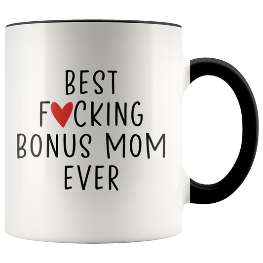 Bonus Mom Gifts, Coffee Mug, Two Tone Accent Cup, Birthday Gift for Men and Women