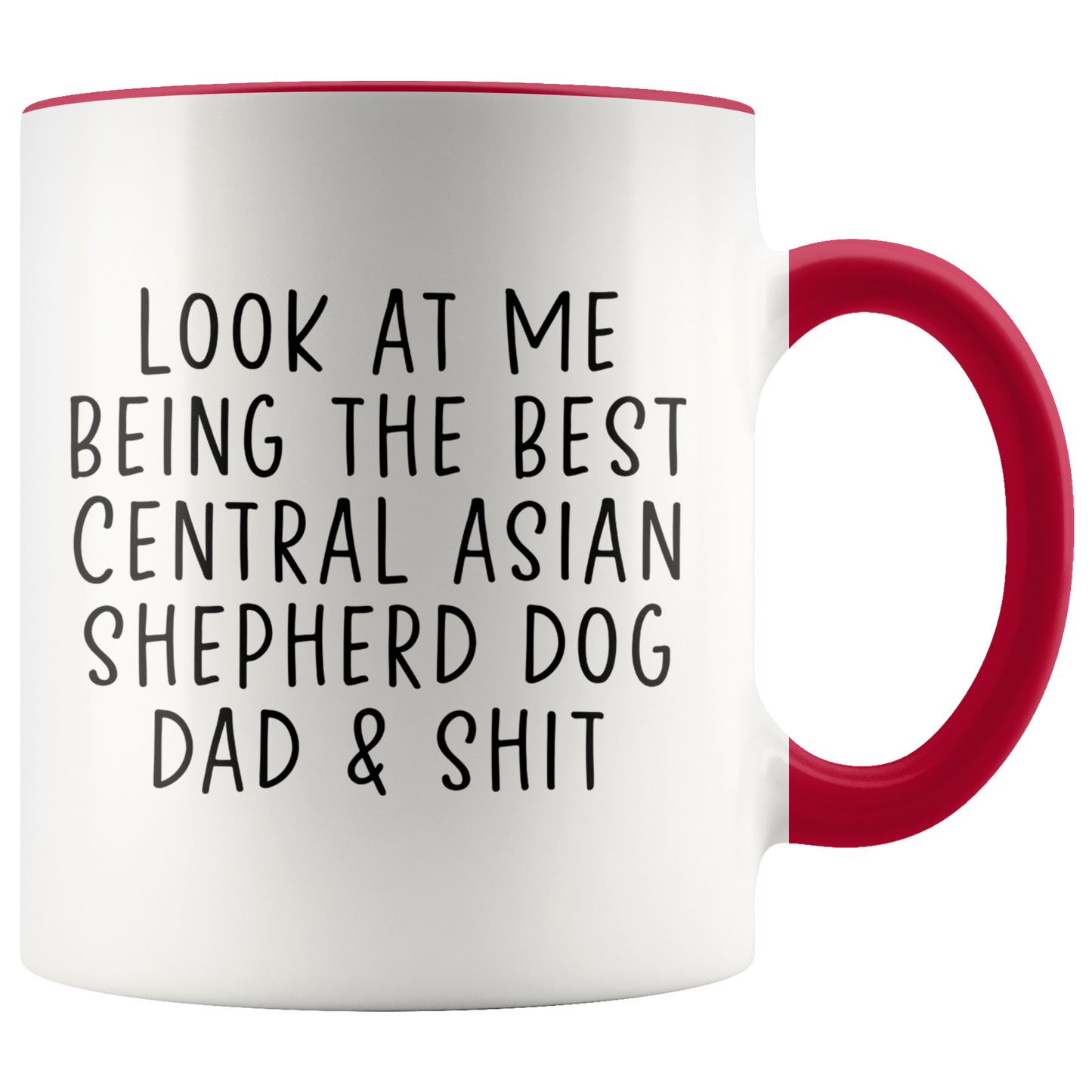 Central Asian Shepherd Dog Dad Gifts, Coffee Mug, Two Tone Accent Cup, Birthday Gift for Men and Women