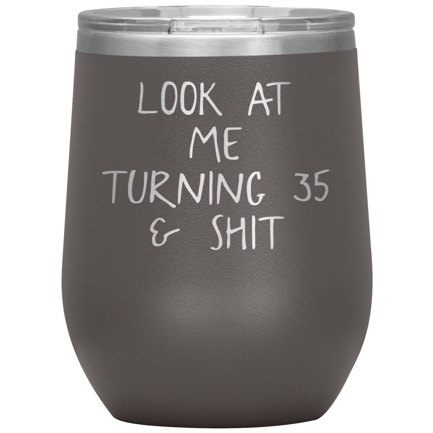 35th Birthday Wine Tumbler, 35th Birthday Gifts, Travel Wine Cup, Birthday Gifts for Men and Women