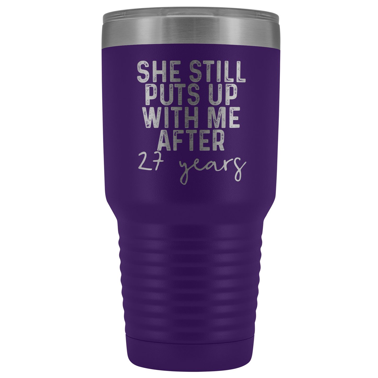 27th Anniversary Gifts for Parents, 27 Year Anniversary, Tumbler Mug