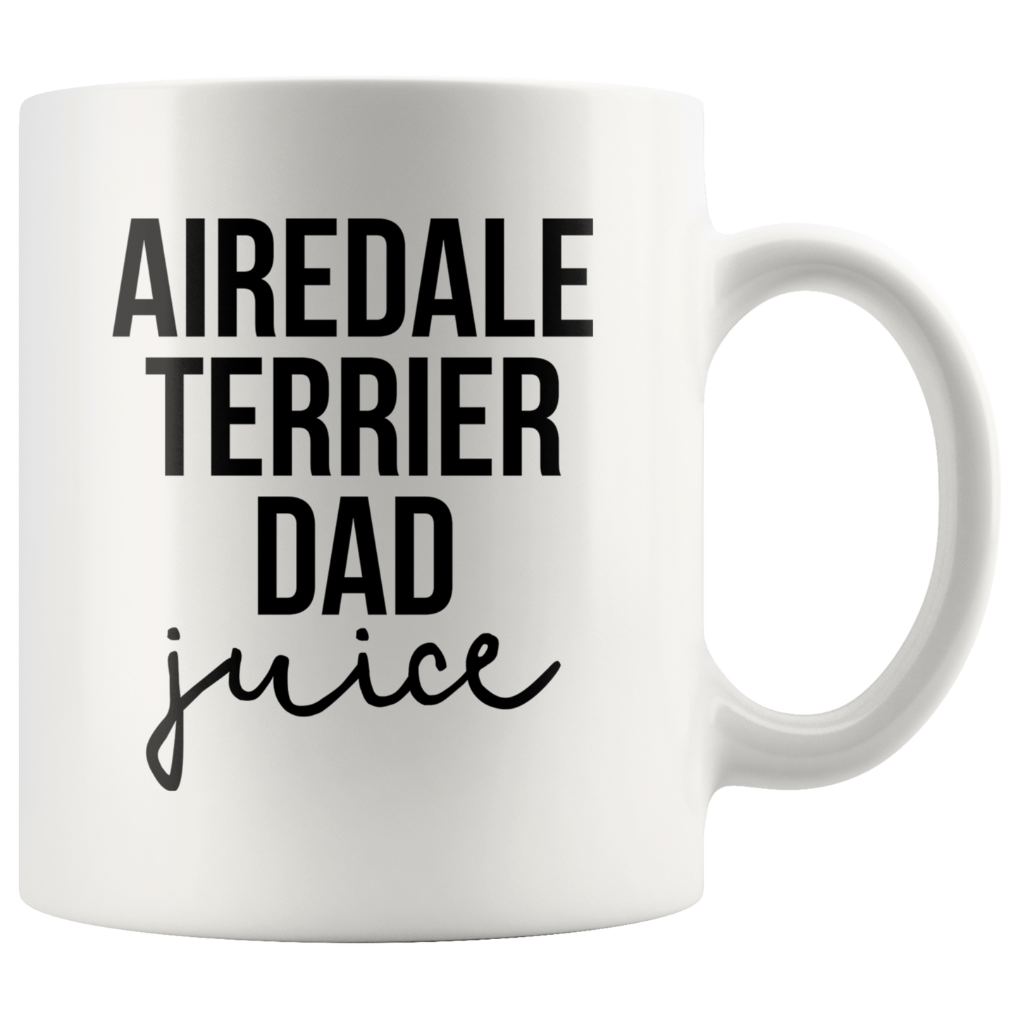 Airedale Terrier Dad Gifts, Coffee Mug, Two Tone Accent Cup, Birthday Gift for Men and Women