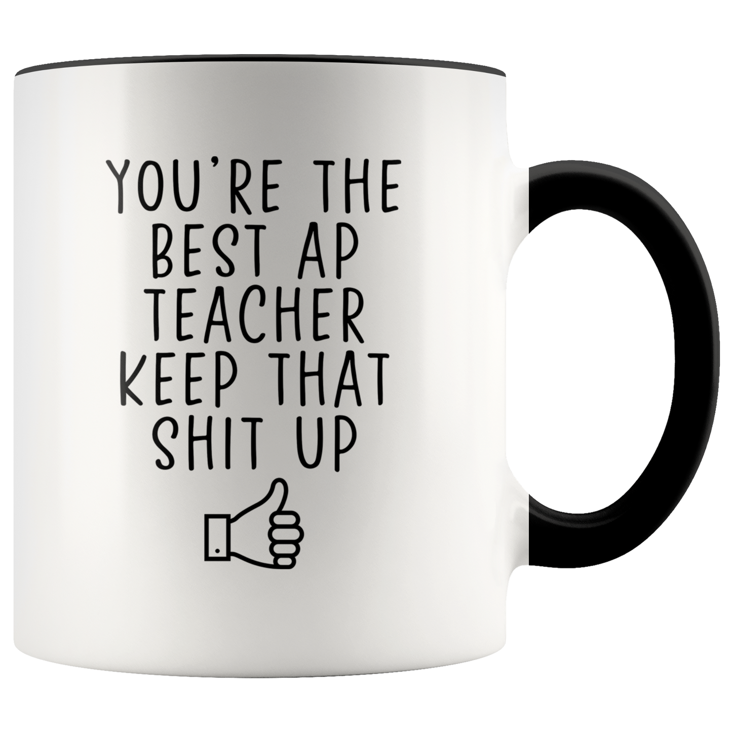 AP Teacher Gifts, Coffee Mug, Two Tone Accent Cup, Birthday Gift for Men and Women