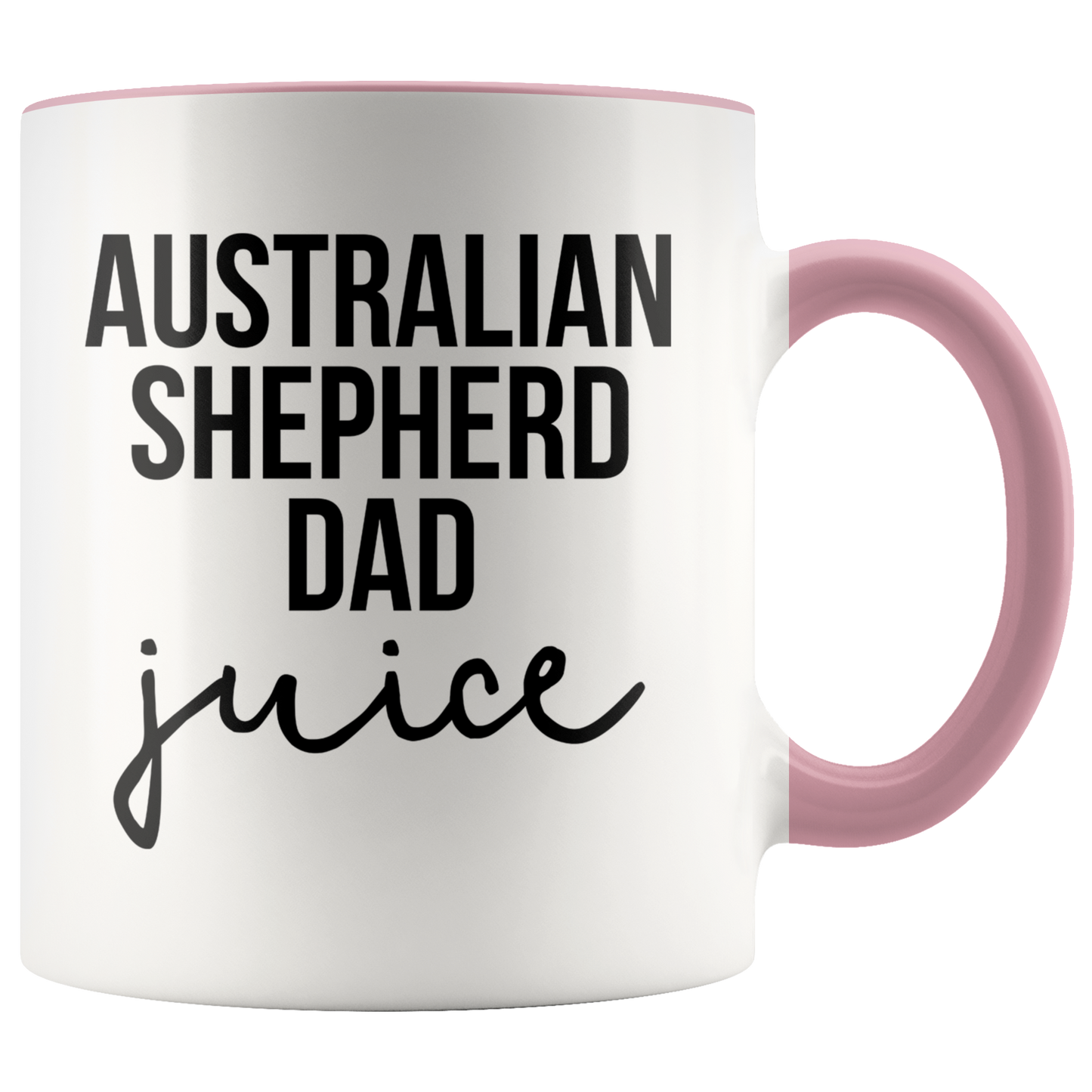 Australian Shepherd Dad Gifts, Coffee Mug, Two Tone Accent Cup, Birthday Gift for Men and Women