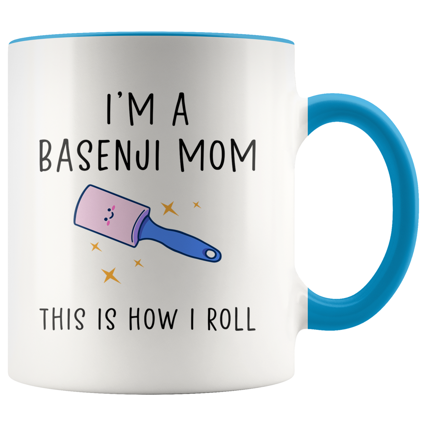 Basenji Mom Gifts, Coffee Mug, Two Tone Accent Cup, Birthday Gift for Men and Women