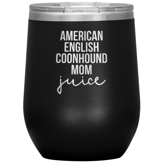 American English Coonhound Mom Wine Tumbler, Funny Travel Wine Cup, Birthday Gifts for Men and Women