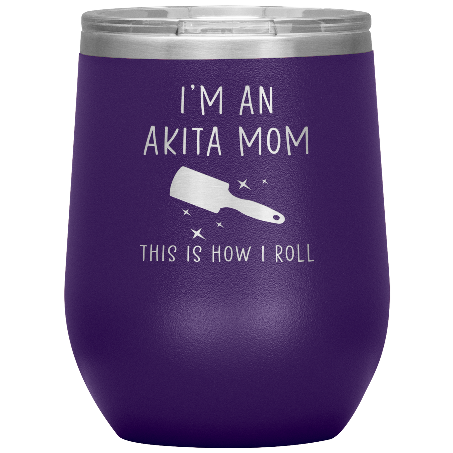 Akita Mom Wine Tumbler, Funny Travel Wine Cup, Birthday Gifts for Men and Women